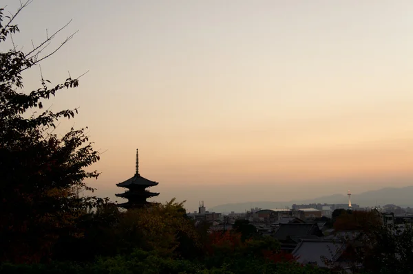 아름 다운 석양 교토, 일본 — 스톡 사진
