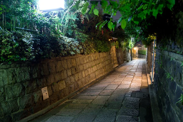 在晚上的京都街道 图库照片