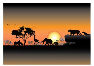 Jungle silluete clipart