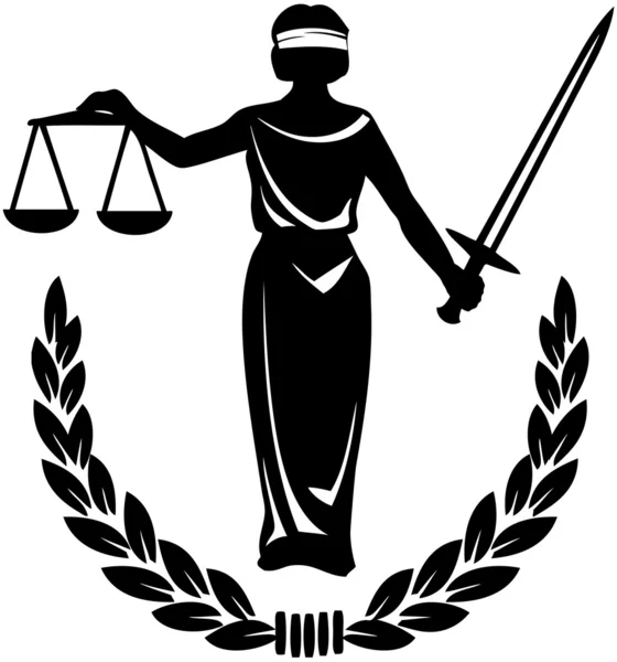Derecho y Justicia — Vector de stock