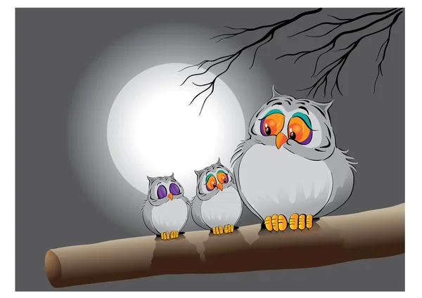 stock vector Owl family