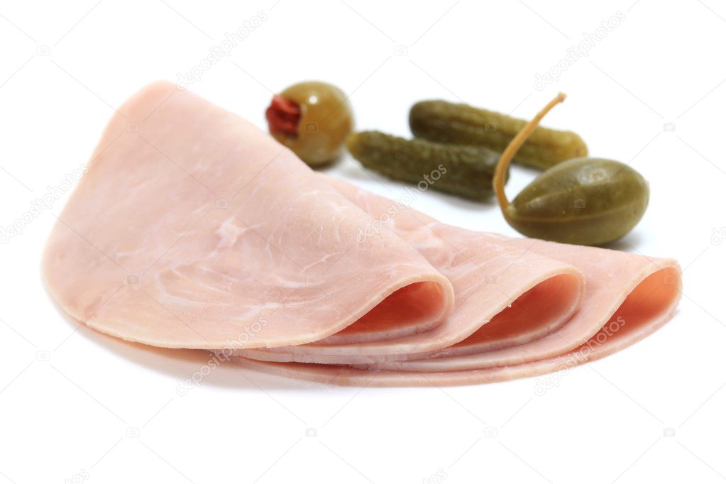 Slices of ham.