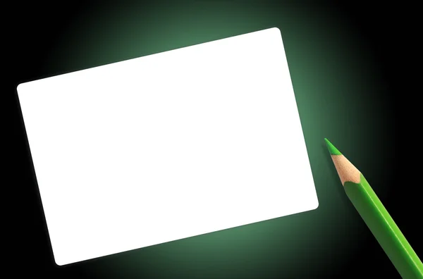 Creion verde și hârtie — Fotografie, imagine de stoc