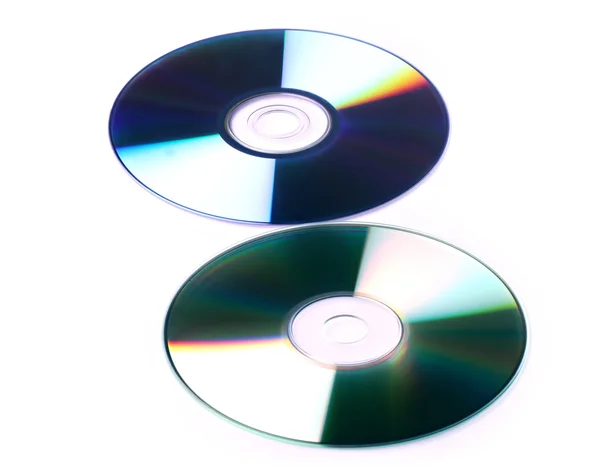 Диск и DVD белый фон — стоковое фото