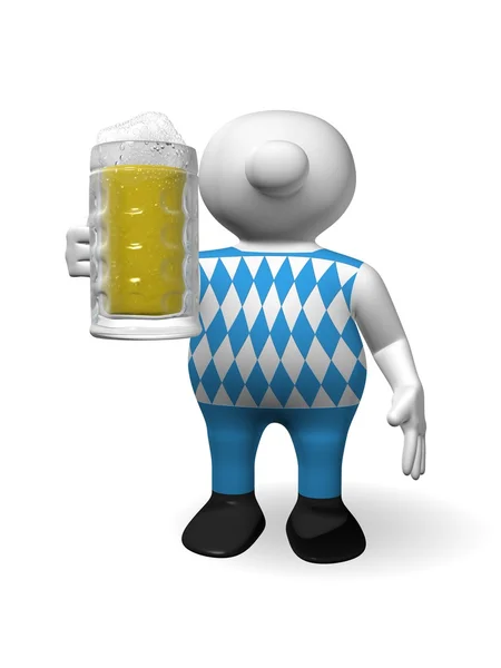 Logoman 喝巴伐利亚啤酒 — 图库照片
