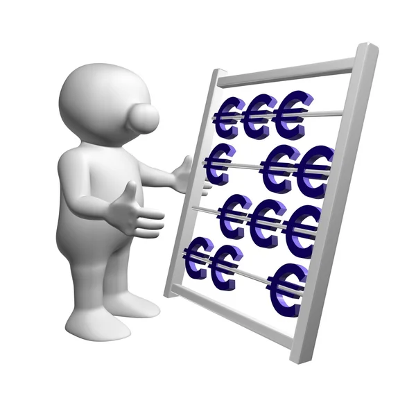 Logoman med euro-abacus — Stockfoto