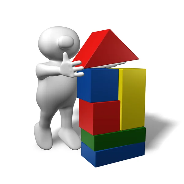 Logoman building blocks house — Stock Photo, Image