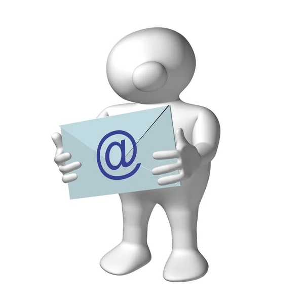 Logoman com carta de e-mail — Fotografia de Stock