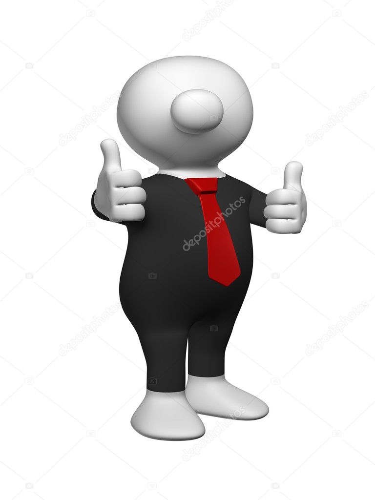 Logoman two thumbs up - business look
