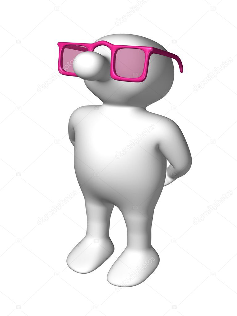 Logoman with pink glasses