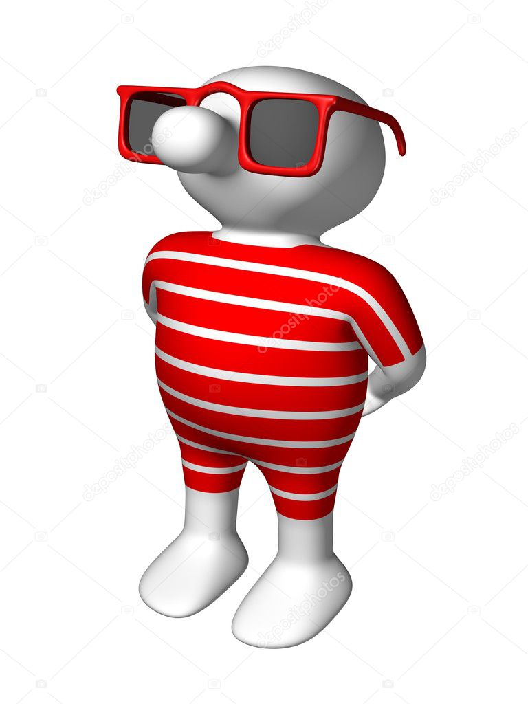 Logoman with red sunglasses