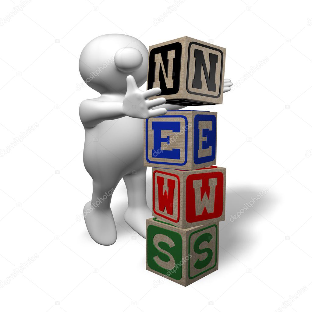 Logoman piling toy blocks - news