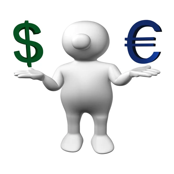 Logoman Dolar euro — Zdjęcie stockowe
