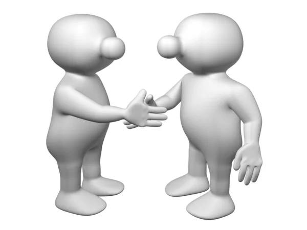 Logoman shaking hands — Stock Photo, Image