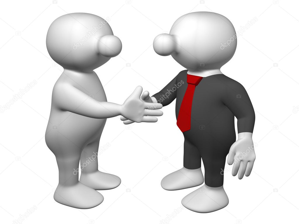 Logoman shaking hands - business