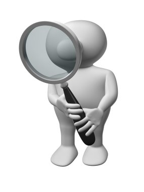 Logoman with magnifier clipart