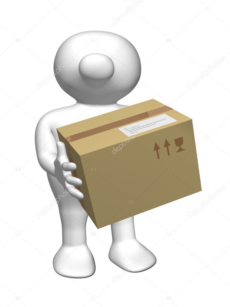 Logoman with postal package
