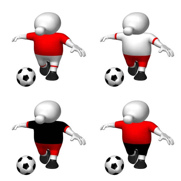 Logoman piłka nożna gracz czerwony — Zdjęcie stockowe