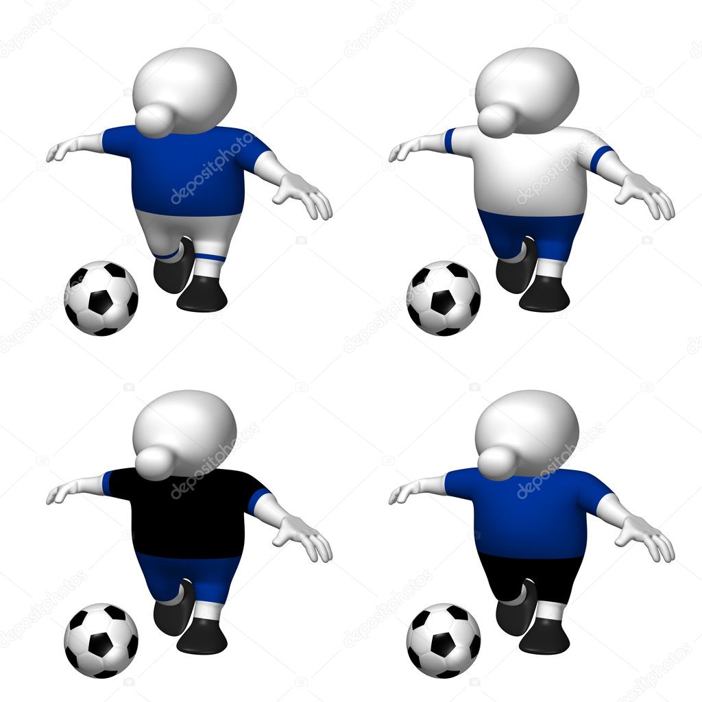 Logoman soccer player blue