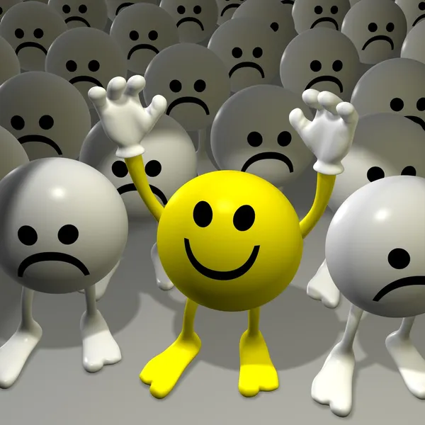 Mr.smilie - ευτυχής vs λυπημένος — Φωτογραφία Αρχείου