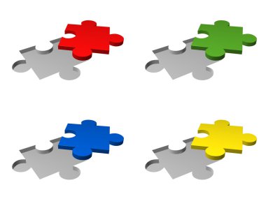 4x piece of a puzzle clipart