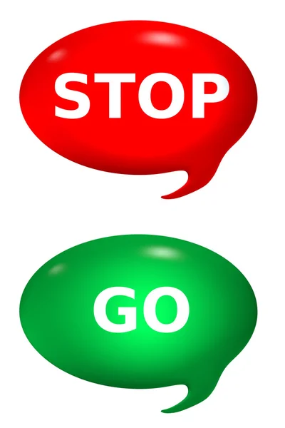 Balóny řeči - stop go — Stock fotografie