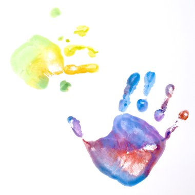 Kid hand prints clipart