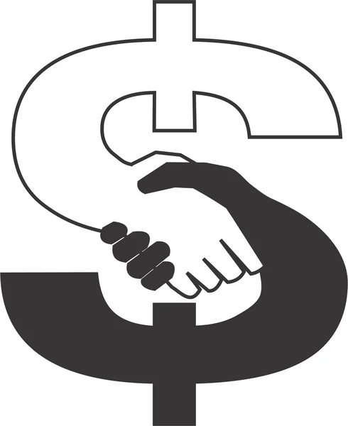 Рукостискання - долар — стоковий вектор