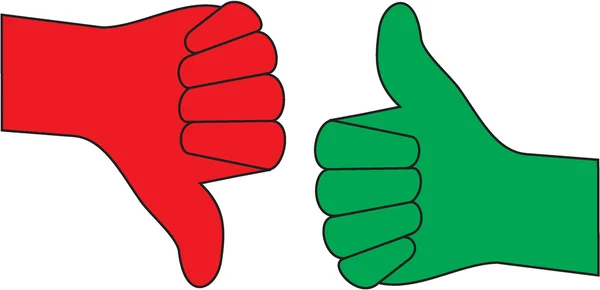 Thumbs - up and down — Stock Vector