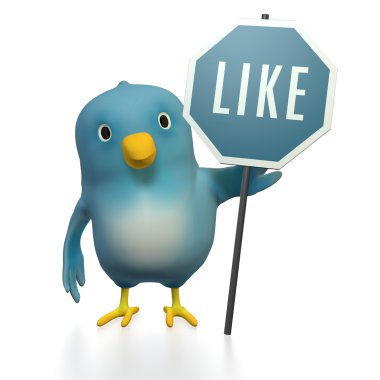 Bluebert with LIKE-sign clipart