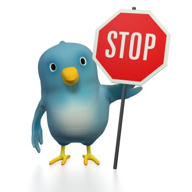 Bluebert with STOP sign clipart