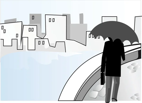 Βροχή στην πόλη — Διανυσματικό Αρχείο