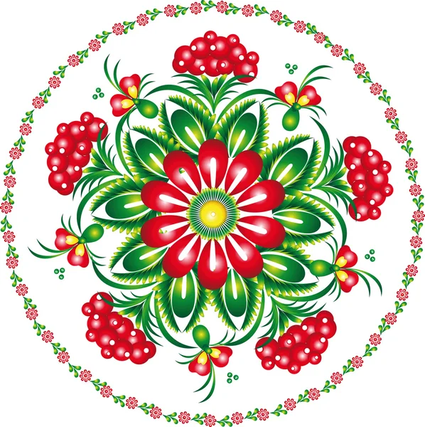 Rowan květiny ornament — Stockový vektor