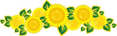 Sunflowers in a beautiful song clipart