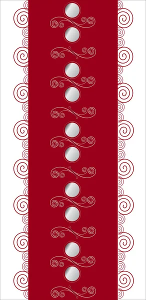 Weinroter Hintergrund mit einem floralen Muster aus Silber — Stockvektor