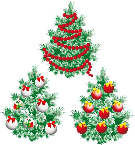 Χριστουγεννιάτικο δέντρο με στολίδια — Διανυσματικό Αρχείο
