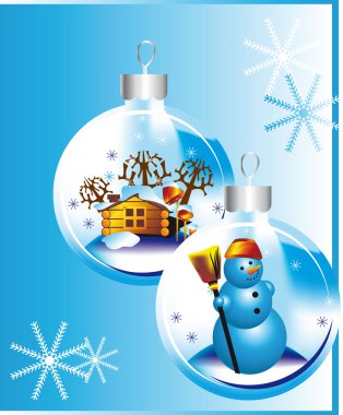 Glass Christmas decorations clipart