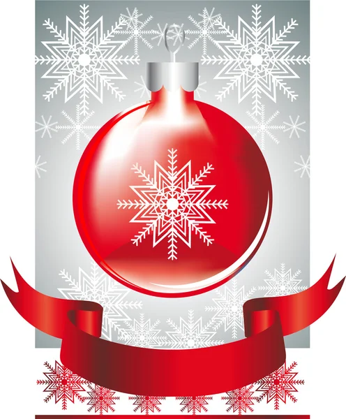 Jouet de Noël avec flocon de neige — Image vectorielle
