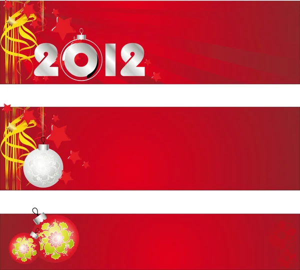 祝贺横幅上的新年和圣诞快乐 — 图库矢量图片