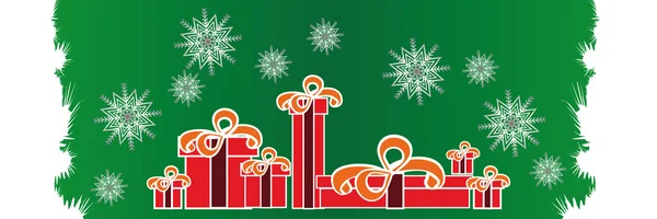 Nouvelles décorations de Noël sur rubans festifs — Image vectorielle