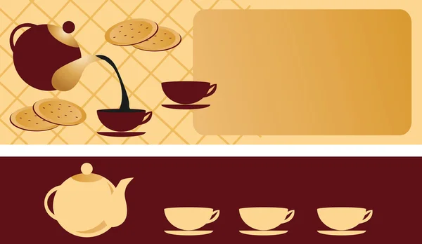 Zeit, Kaffee und Tee zu trinken — Stockvektor