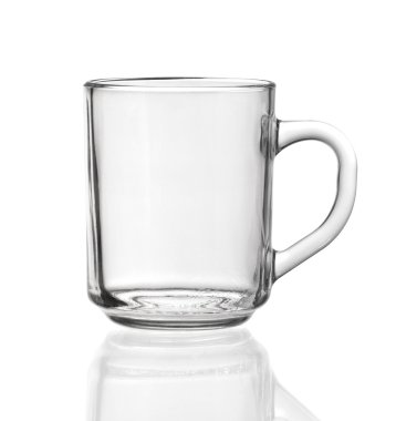 Transparent teacup made of glass clipart