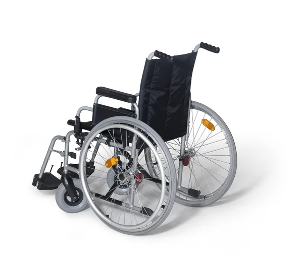 Wózek inwalidzki w tył biały — Zdjęcie stockowe