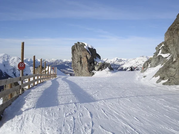 Pista de esquí en Montafon — Foto de Stock