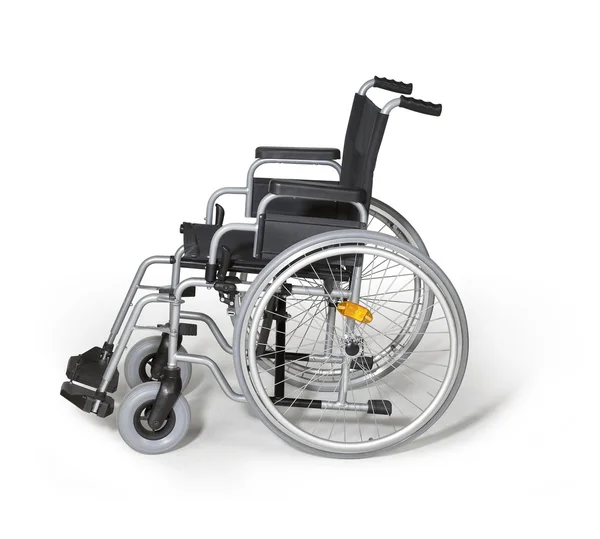 Cadeira de rodas em costas brancas — Fotografia de Stock