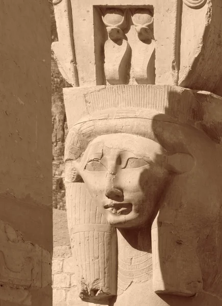 stock image Hathor sculpture detail