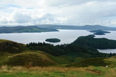 Panoramic view over Loch Lomond clipart