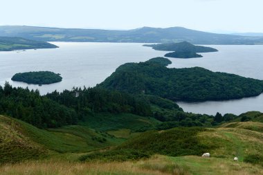 Panoramic view of Loch Lomond clipart