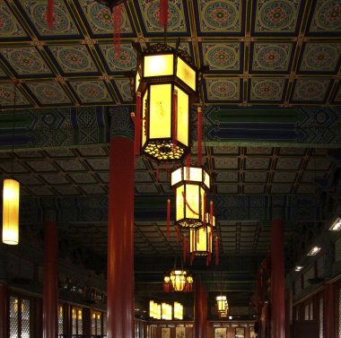 Chinese ceiling and lamps clipart