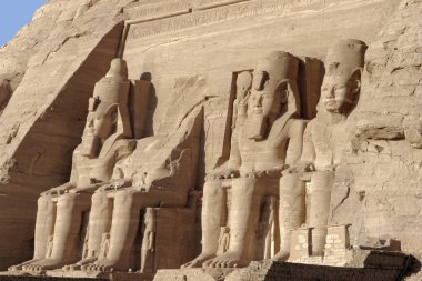 Statues at Abu Simbel temples clipart